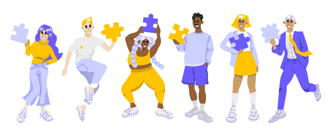 Fresque des personnages - Bigorre Interim Insertion - B2i, entreprise d'interim à Tarbes dans les Hautes Pyrénées, ayant pour mission l'insertion par le travail temporaire !